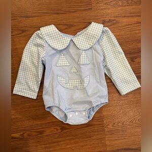 Blue Gingham Jack-O-Lantern Bubble